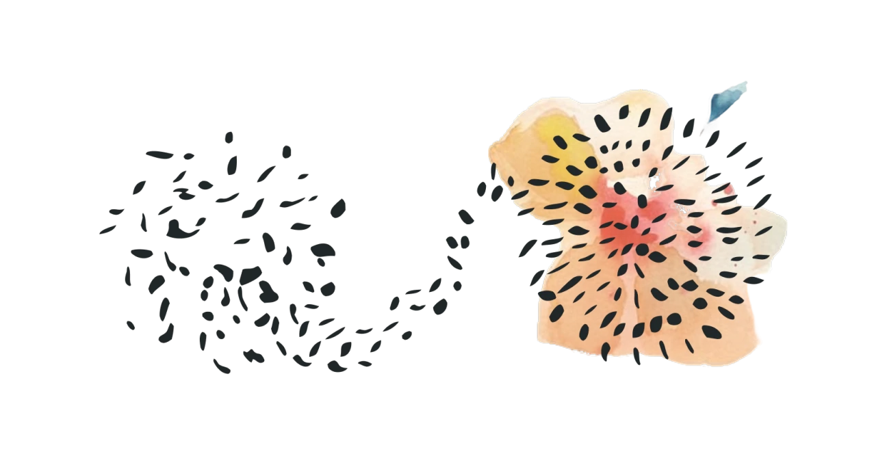 Il·lustració d’un eixam de punts que conflueix en una flor